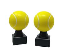 Generico Coppia Trofei Padel Tennis con Pallina in ABS e Base in Marmo (Altezza 13cm)
