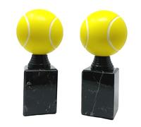 Generico Coppia Trofei Padel Tennis con Pallina in ABS e Base in Marmo (Altezza 17,5cm)
