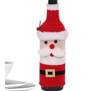 Generico Copri bottiglia di vino lavorato a maglia - Copri bottiglia natalizio lavorato a maglia - di vino fatto a mano con pupazzo di neve con renna di Babbo Natale per la festa di Natale e la