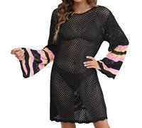 Generico Copri Costume Mare Donna, Copricostume da Spiaggia da Donna con Bordo Europeo E Abbigliamento con Cuciture A Contrasto di Colore Bikini Abito Esterno