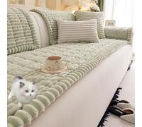 Generico Copri Divano, Copridivano Cotone, Copri Divano Antiscivolo Lavabile, Telo Copridivano, Peluche Ispessito Antiscivolo Per Quattro Stagioni(Green,27.6" x 70.9")