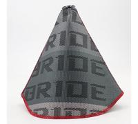 Generico Copri pomello leva cambio in tela Bride Collari pomello cambio racing for auto universale con cuciture rosse(Bride grey)