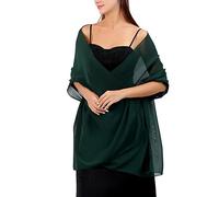 Generico Copri Spalle per Abiti Eleganti Le donne hanno lo scialle della sciarpa di dell'involucro della pashmina per le cerimonie della festa di di nozze Max Pantaloni in Raso Di (Green, One Size)