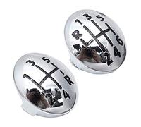 Generico Copri tappo pomello leva cambio cromato 5/6 velocità for Renault Clio Megane Scenic Twingo Auto in plastica(6 speed)
