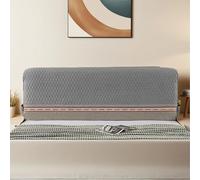 Generico Copri Testata in Velluto per Letto Singolo/King/Matteo Lavabile, Protezione Elastico Tutto Incluso, Copertura Anti Polvere Decorativa,Grigio,180CM