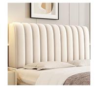 Generico Copri testiera completo con protezione a 360° Tessuto rinfrescante, cuciture resistenti, Copri testiera matrimoniale for un arredamento moderno della camera da letto(Beige,210cm)