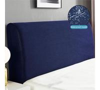 Generico Copri Testiera Elasticizzata - Copri Testiera Antipolvere Elastico For La Decorazione Della Camera Da Letto, Comodo Supporto For La Lettura, Tessuto In Poliestere Resistente(Dark Blue,150cm)
