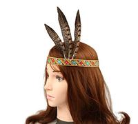 Generico Copricapo Piuma Stile Etnico Natale Bambini Cappello Indiano Palla Piuma CoronaBella e abile.
