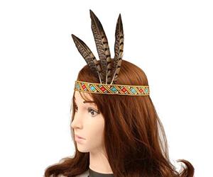 Generico Copricapo Piuma Stile Etnico Natale Bambini Cappello Indiano Palla Piuma CoronaBella e abile.