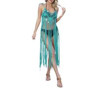 Generico Copricostume da Spiaggia per Donne, Gonna da Spiaggia con Bordo Europeo E alla Moda con Paillettes Cuciture A Mano con Gancio Gonna Lunga con Nappe E Copricostume per Bikini