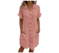Generico Copricostume Donna Mare Lungo Camicia a Maniche Corte Vestiti Estivi Lunghi Copricostume Donna Mare Women's Beach Cover Up Swimsuit Bikini Long Summer Swimwear Blouse