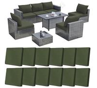 Generico Copricuscini da Divano Esterno Universali,Elasticizzato Copriseduta Divano Easticizzato Fodera per Cuscino,Morbido Antiscivolo,per Soggiorno Giardino e Mobili in Ratta(Olive green,12Pieces)