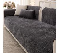 Generico Copridivano 3 Posti,Copriletto Multiuso per Divano Antimacchia Copri Divano Forma di L Copridivano Spesso Lavabile per Soggiorno,Dark Grey,30x50cm Lumbar Cushion Covers