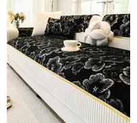 Generico Copridivano, Copridivano Morbido,Protezione per Divano per Cani/Gatti, Copridivano Antiscivolo,per Divano Angolare/Divano Componibile a U/A L, per Divani a 1/2/3/4 Posti,Nero,90x210cm