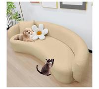 Generico Copridivano Curvo Semicircolare Elasticizzato, Copridivano Curvo, Copridivano Moderno Antiscivolo, AntiGraffio for Gatti, for La Famiglia dei Cani(Camel,1 Seat (35-55in))