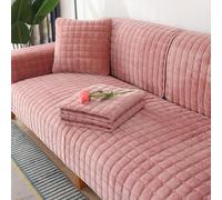 Generico Copridivano Da 1 2 3 4 Posti Antiscivolo Angolare a L, Morbido Telo Copridivano in Flanella, Protezione per Seduta Del Divano/Copridivano a Prova Di Cane,Rosa,110x240cm
