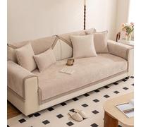 Generico Copridivano di Lusso Coperte Decorative in Morbida Ciniglia 1 2 3 4 Posti Copri Cuscino Divano per Gatto E Cani, Granuli Antiscivolo sul Fondo, Tutte Le Stagioni(90x210cm,Coffee)