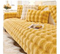 Generico Copridivano Morbido E Soffice, Tutto Compreso,Copridivano Morbido per 1/2/3/4 Posti,Coperta per Divano a L,Caldo Copridivano Invernale, Lavabile,Reversibile,Universale,Giallo,180x260cm