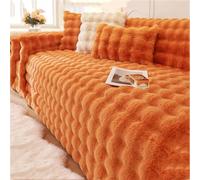 Generico Copridivano Morbido E Soffice, Tutto Compreso,Copridivano Morbido per 1/2/3/4 Posti,Coperta per Divano a L,Caldo Copridivano Invernale, Lavabile,Reversibile,Universale,Arancia,180x340cm