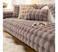 Generico Copridivano Morbido E Soffice, Tutto Compreso,Copridivano Morbido per 1/2/3/4 Posti,Coperta per Divano a L,Caldo Copridivano Invernale, Lavabile,Reversibile,Universale,Dark Gray,180x400cm