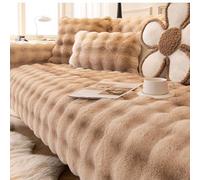 Generico Copridivano Morbido per Divani Angolari,Protezione Universale Antiscivolo per Divano,Copridivano Lavabile Super Morbido E Caldo,per Divani Componibili a L/U,1/2/3/4 Posti,Marrone,110 * 110cm