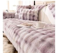 Generico Copridivano Morbido per Divani Angolari,Protezione Universale Antiscivolo per Divano,Copridivano Lavabile Super Morbido E Caldo,per Divani Componibili a L/U,1/2/3/4 Posti,Viola,90 * 180cm