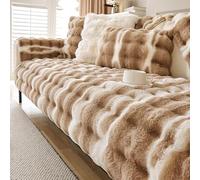 Generico Copridivano Morbido per Divani Angolari,Protezione Universale Antiscivolo per Divano,Copridivano Lavabile Super Morbido E Caldo,Per Divani Componibili a L/U,1/2/3/4 Posti,Dark brown,90*180cm