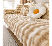 Generico Copridivano Morbido per Divani Angolari,Protezione Universale Antiscivolo per Divano,Copridivano Lavabile Super Morbido E Caldo,per Divani Componibili a L/U,1/2/3/4 Posti,Cachi,90 * 280cm