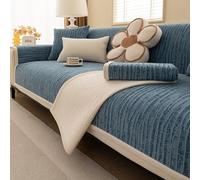Generico Copridivano per Sedili D'amore,Coperta a Spina di Pesce per Divano Cane Gatto Copri per Seduta con Base Antiscivolo Ideale per il Salotto Multitaglia(Blue,80x210cm)