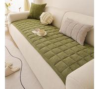 Generico Copridivano Spesso in Ciniglia Spessa, Copri Cuscino Seduta Divano Antiscivolo da 1, 2 O 3 Posti, Copridivano di Protezione per Il Soggiorno Tutte Le Stagioni(Green,70cmx210cm/28x83in)