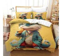 Generico Copripiumino 240x220 Drago Copripiumini Zodiaco Cinese 3 Pezzi Copripiumone Microfibra Copripiumoni Morbido Reversibile + 2 Federe 50 x 75 cm con Cerniera y3394