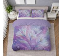 Generico Copripiumino 240x220 Fiori Copripiumini Aurora Boreale 3 Pezzi Copripiumone Microfibra Copripiumoni Morbido Reversibile + 2 Federe 50 x 75 cm con Cerniera W70