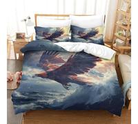 Generico Copripiumino 250x200 Aquila Copripiumini Onda 3 Pezzi Copripiumone Microfibra Copripiumoni Morbido Reversibile + 2 Federe 50 x 75 cm con Cerniera y3863