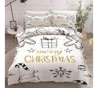 Generico Copripiumino 250x200 NataleOmino Di Pan Di Zenzero 3 Pezzi Copripiumone Microfibra Copripiumoni Morbido Reversibile + 2 Federe 50 x 75 cm con CernieraZ47