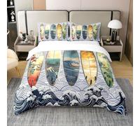 Generico Copripiumino 250x200 Onda, Copripiumini Skateboard, 3 Pezzi Copripiumone Microfibra, Copripiumoni Morbido Reversibile + 2 Federe 50 x 75 cm con Cerniera y3551