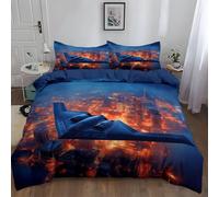 Generico Copripiumino 3 pezzi 180 x 220 cm Surrealismo BombardiereMotivo, set di biancheria da letto Blu Profondo Del Mare Di MezzanotteStampa, microfibra Morbido Confortevole, per Ragazzi Ragazz