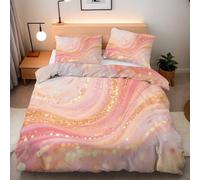 Generico Copripiumino 3 pezzi Matrimoniale Marmo Astratto Moderno Consistenza 3D Chiusura a Cerniera 1 copripiuminio 220x240cm+2 Feder 50x75cm Microfibra Morbida Traspirante Ipoallergenica