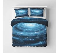 Generico Copripiumino Galassia, Biancheria da Letto Via Lattea Universo Spirale 240 X 220 cm Microfibra Morbida 3-Pezzi con 2 Federe 50x75 cm con Cerniera K&3