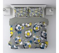 Generico Copripiumino Matrimoniale 140 x 200 CM Con 2 Federe 80 x 80 CM Set di biancheria da letto in microfibra morbida e traspirante da 2 pezzi Focoso sport pallacanestro Grigio