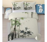 Generico Copripiumino Matrimoniale 240x220 Bambù Copri Piumino 3 Pezzi Microfibra Morbido Con Cerniera Uccelli in volo Copri Piumone e 2 Federe Cuscino QC1127