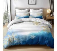 Generico Copripiumino Matrimoniale 260x240 Blu Copripiumino una Piazza e Mezza Fiocco Di Neve Copripiumino Matrimoniale con Cerniera e 2 Federe 50x75 cmY2700