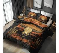 Generico Copripiumino Matrimoniale Bafometto, Set di Biancheria da Letto Testa di Capra Gotico, Copri Piumino 250x200 cm e 2 Federe 50x80 cm, Copripiumone Microfibra Morbido - YKA7835