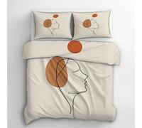 Generico Copripiumino Matrimoniale Boho Astratto, Set di Biancheria da Letto in Microfibra 3 Pezzi, Parure Copri Piumino 200x200 e 2 Federe 50x80 con Cerniera H24