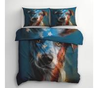 Generico Copripiumino Matrimoniale Cane, Set di Biancheria da Letto Cani Cuccioli 3D, Copri Piumino 260x240 cm e 2 Federe 50x80 cm, Copripiumone Microfibra Morbido - YKA8536