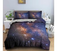 Generico Copripiumino Matrimoniale Cielo stellato Copripiumino Matrimoniale 240x220 3D + 2 Feder 50 x 80 cm 100% Microfibra Set di Biancheria Morbida, Traspirante, Chiusura a Cerniera 5W11Q32135