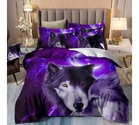 Generico Copripiumino Matrimoniale Husky Copripiumino 250x200 3D + 2 Feder 50 x 80 cm 100% Microfibra Set di Biancheria Morbida, Traspirante, Chiusura a Cerniera 5W11Q31042