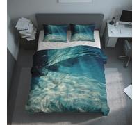 Generico Copripiumino Matrimoniale Subacqueo, Biancheria da Letto Luce Solare Mondo Sottomarino 200x200 cm, Morbido Microfibra, Chiusura con Cerniera Include 2 Federa 50x80 cm PZ&S-27