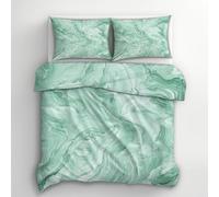 Generico Copripiumino Matrimoniale Turchese Marmo, Set di Biancheria da Letto Astratto Fluido Acqua, Copri Piumino 260x240 cm e 2 Federe 50x80 cm, Copripiumone Microfibra Morbido - YKA8172