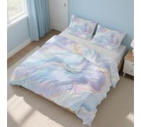 Generico Copripiumino Sabbie Mobili, Biancheria da Letto Arte Fluida Marmo 135 X 200 cm Microfibra Morbida 2-Pezzi con 1 Federe 50x75 cm con Cerniera K&14