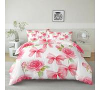 Generico Copripiumino Singolo 135 x 200 cm con 1 Federa - Multicolore Moderno Amore Fiori - Reversibile Premium Microfibra ultra morbida al tatto Set Copripiumino Con Cerniera Chiusura